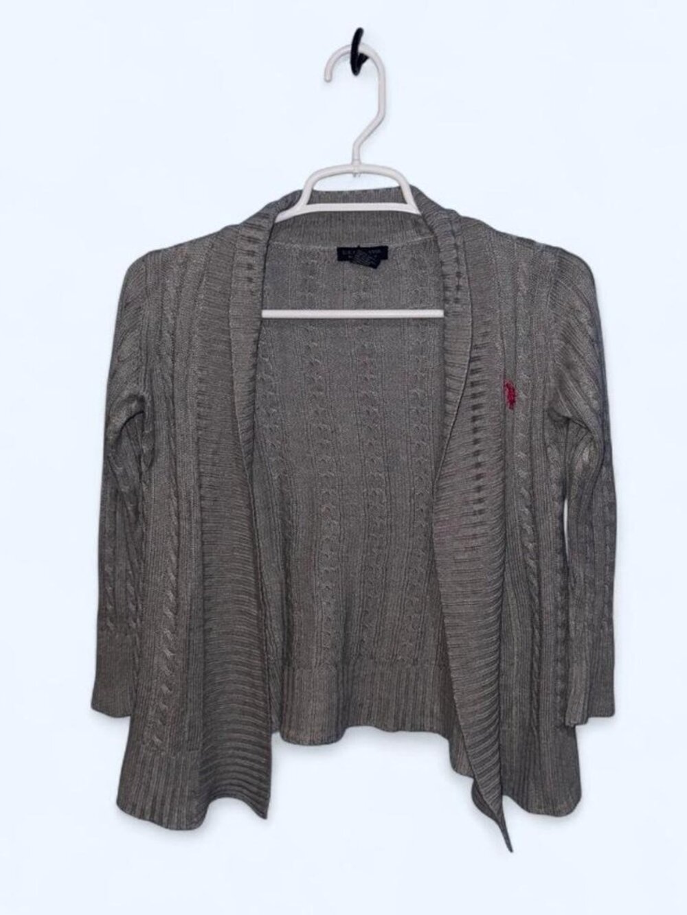 Girls U.S. Polo Assn. Gray Cardigan